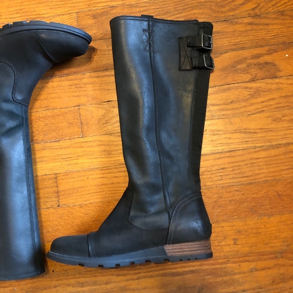SOREL Riding LEATHER Knee High Boots Black 6.5 - Picture 9 of 14